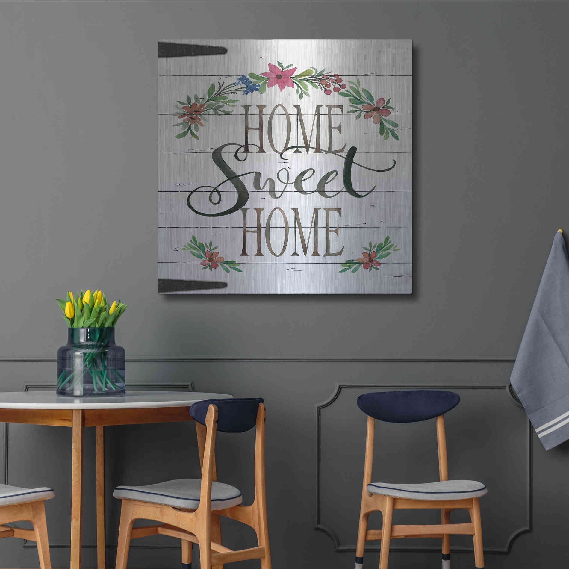 Luxe Metal Art 'Home Sweet Home Door' by Cindy Jacobs, Metal Wall Art,36x36