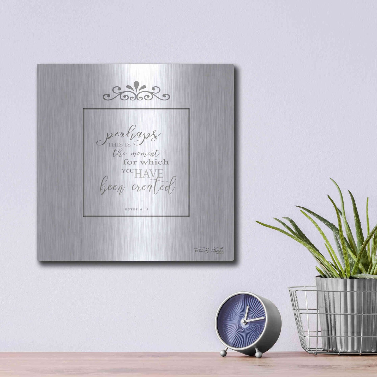 Luxe Metal Art 'The Moment' by Cindy Jacobs, Metal Wall Art,12x12