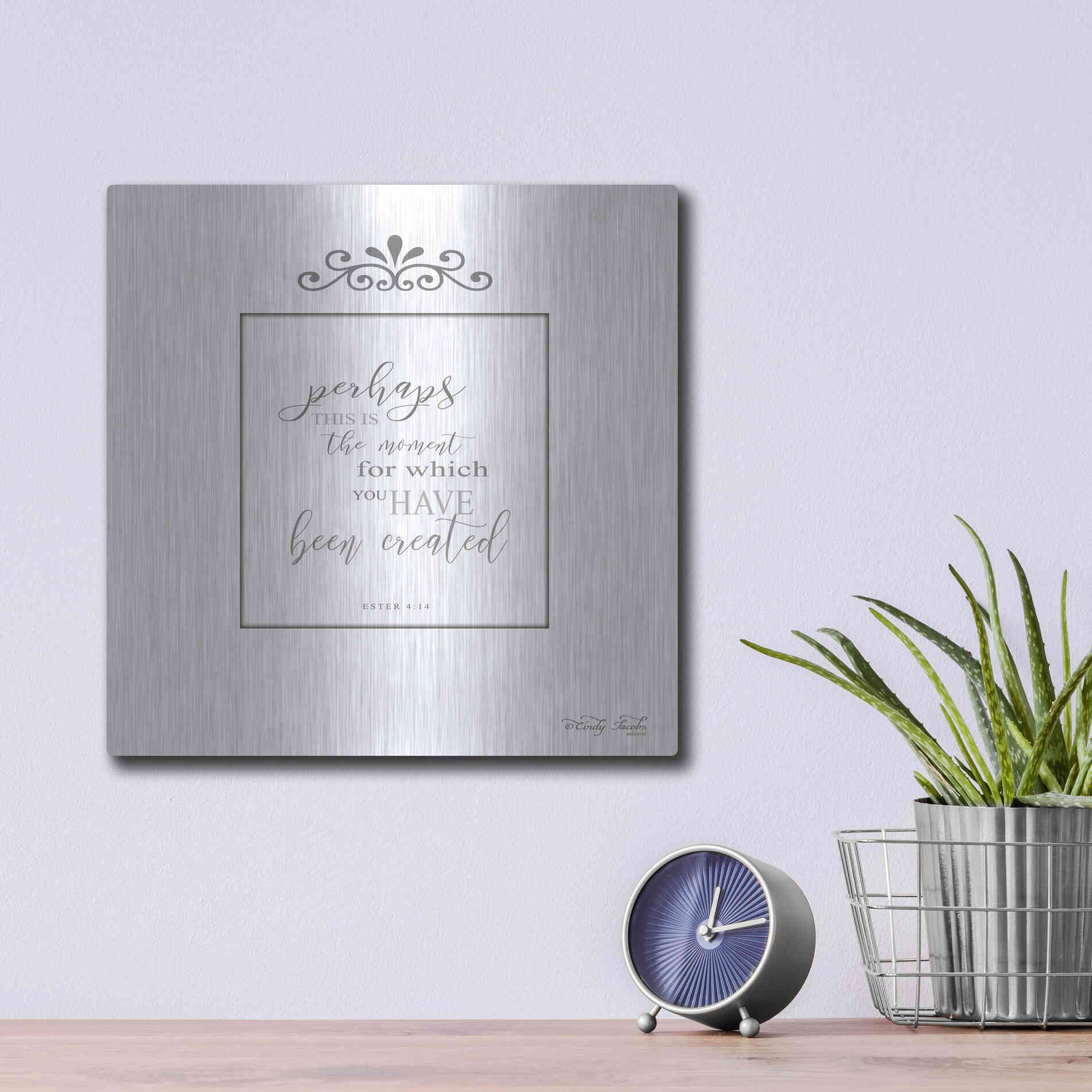 Luxe Metal Art 'The Moment' by Cindy Jacobs, Metal Wall Art,12x12