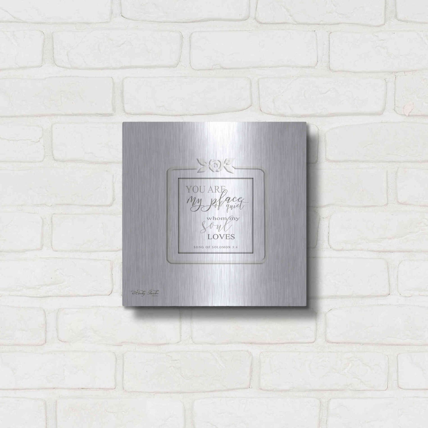 Luxe Metal Art 'My Soul Loves' by Cindy Jacobs, Metal Wall Art,12x12