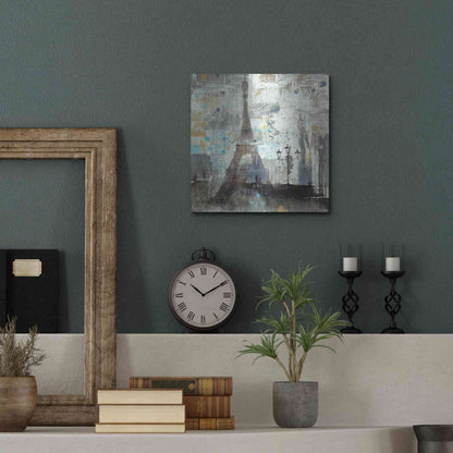 Luxe Metal Art 'Eiffel Tower Neutral' by Albena Hristova, Metal Wall Art,12x12