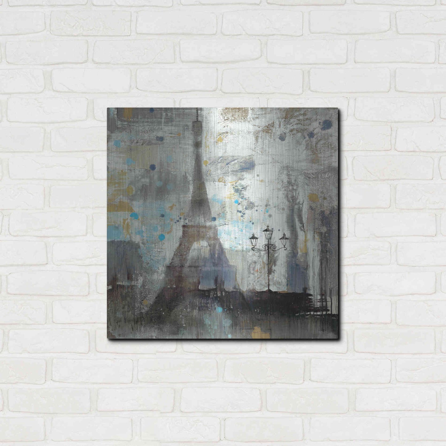 Luxe Metal Art 'Eiffel Tower Neutral' by Albena Hristova, Metal Wall Art,24x24