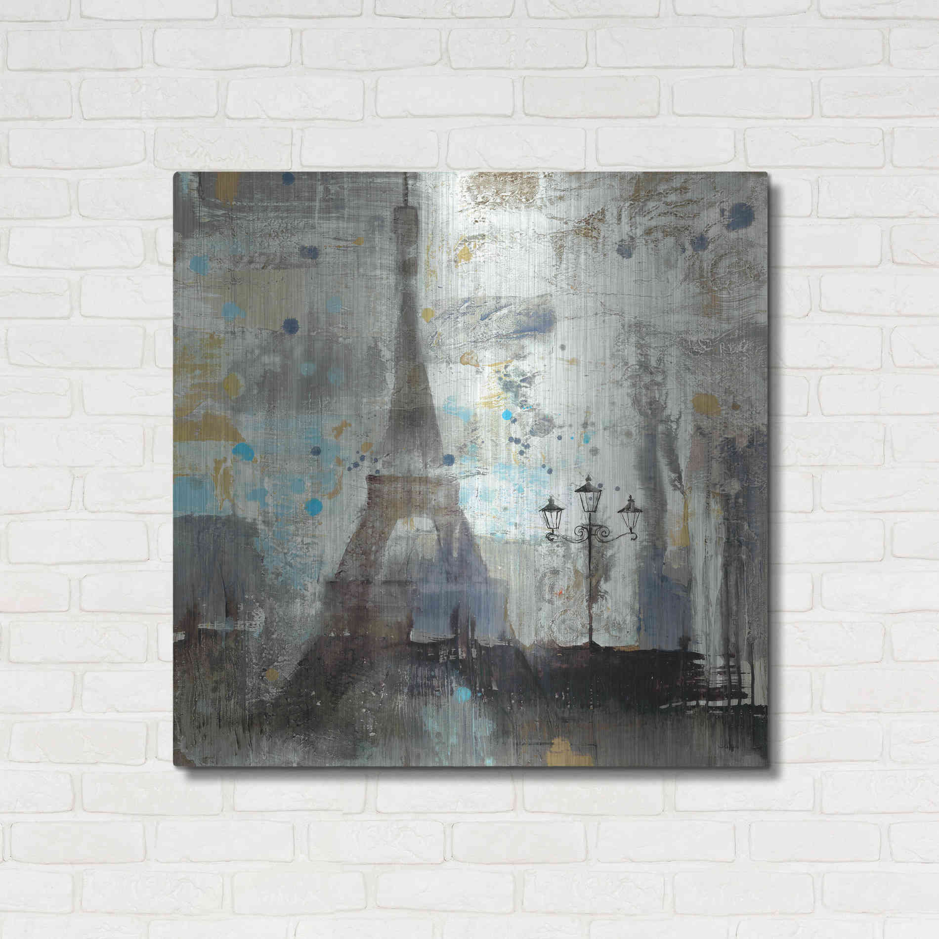 Luxe Metal Art 'Eiffel Tower Neutral' by Albena Hristova, Metal Wall Art,36x36