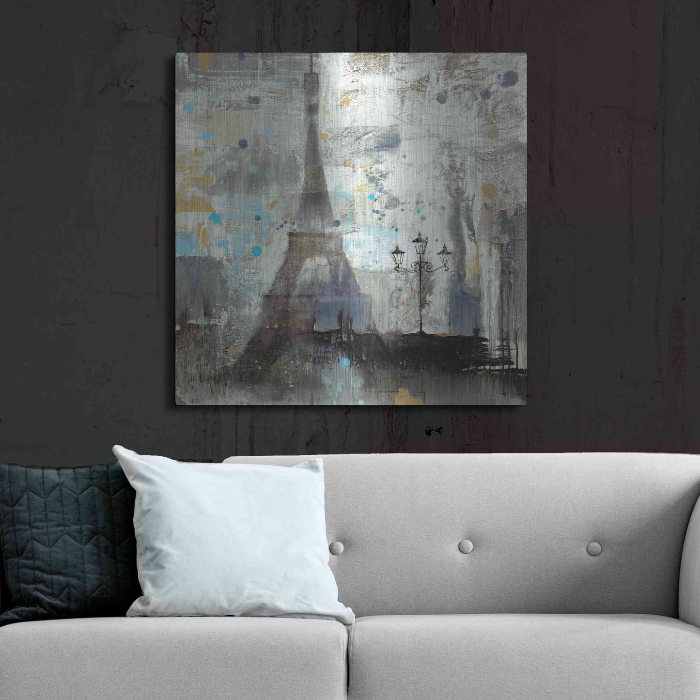 Luxe Metal Art 'Eiffel Tower Neutral' by Albena Hristova, Metal Wall Art,36x36