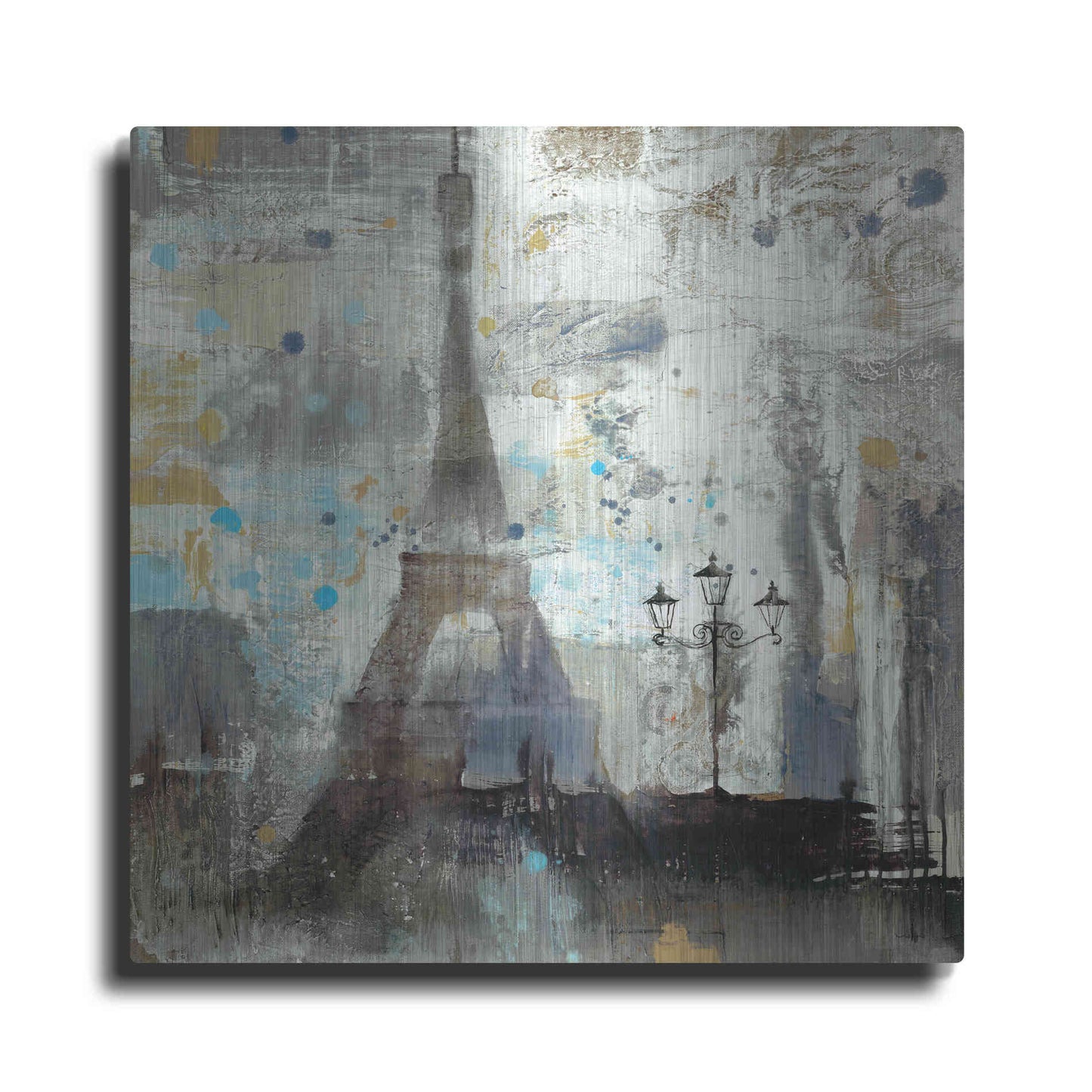 Luxe Metal Art 'Eiffel Tower Neutral' by Albena Hristova, Metal Wall Art