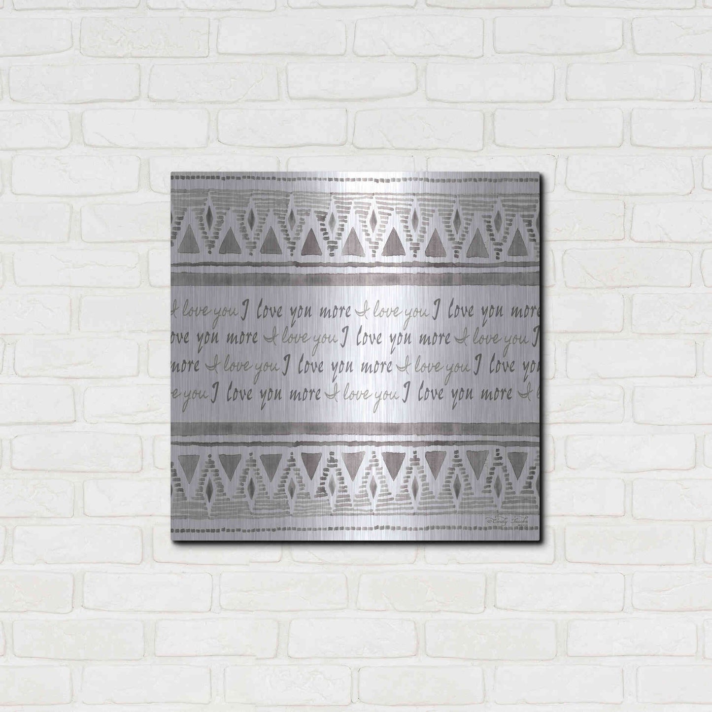 Luxe Metal Art 'I Love You More' by Cindy Jacobs, Metal Wall Art,24x24