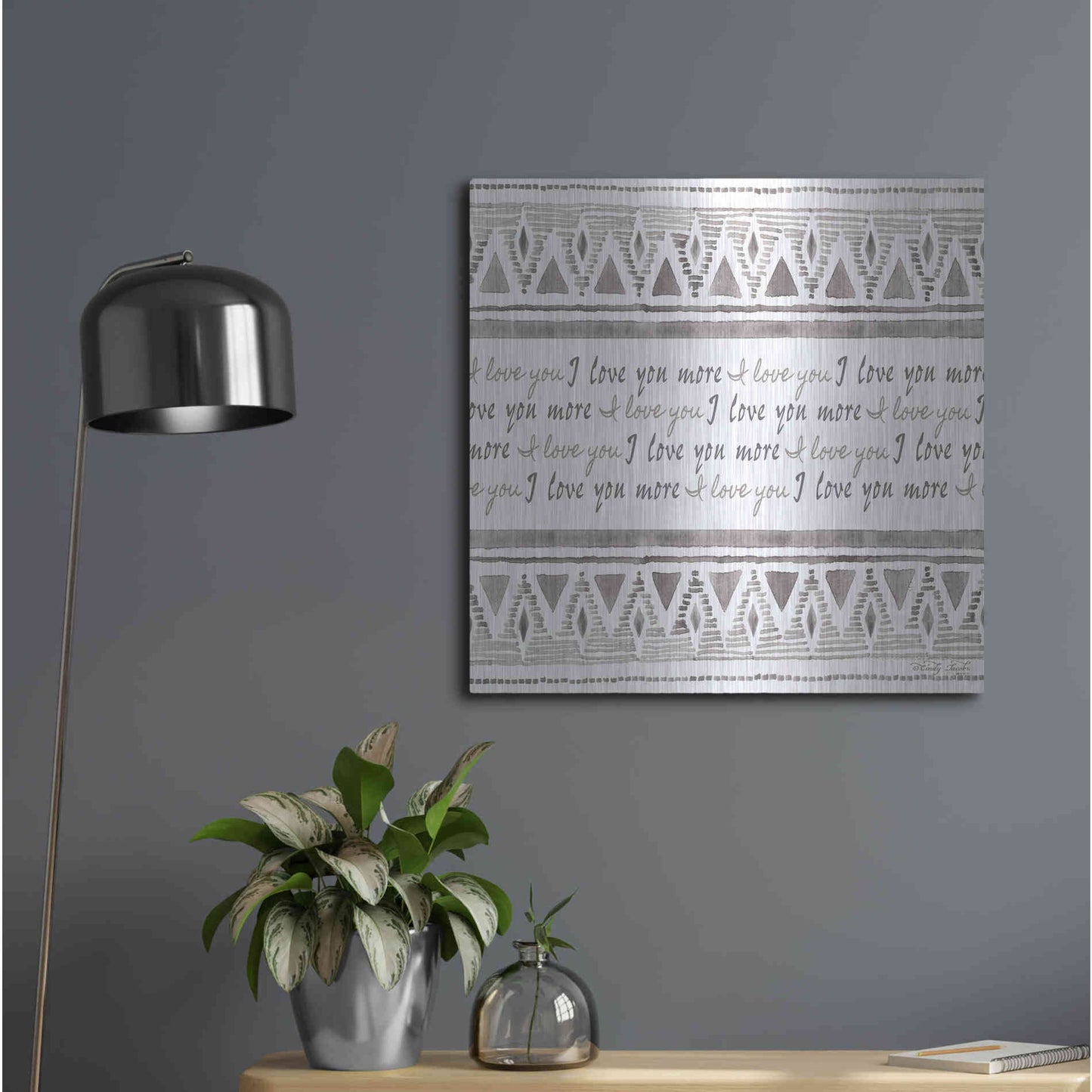 Luxe Metal Art 'I Love You More' by Cindy Jacobs, Metal Wall Art,24x24