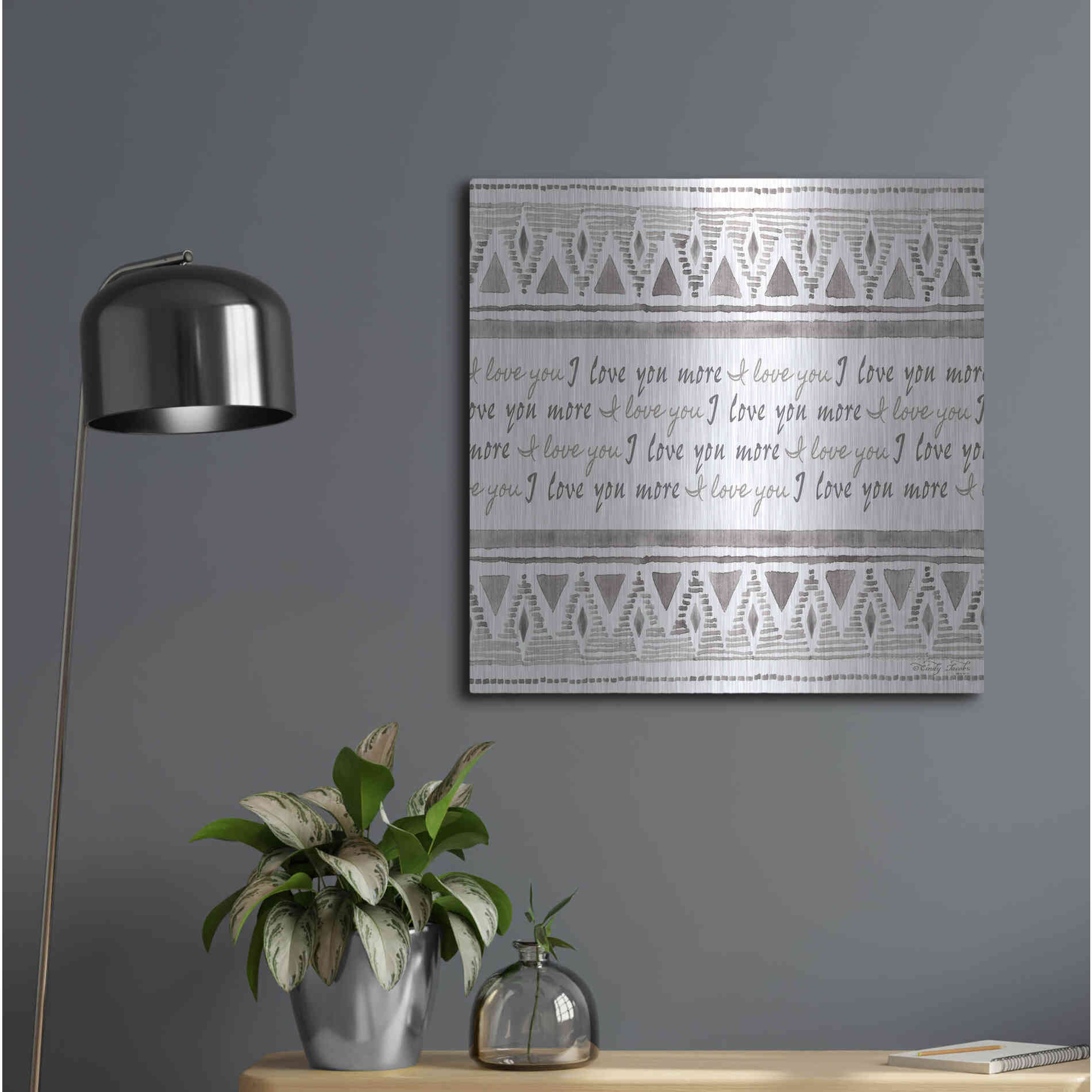 Luxe Metal Art 'I Love You More' by Cindy Jacobs, Metal Wall Art,24x24