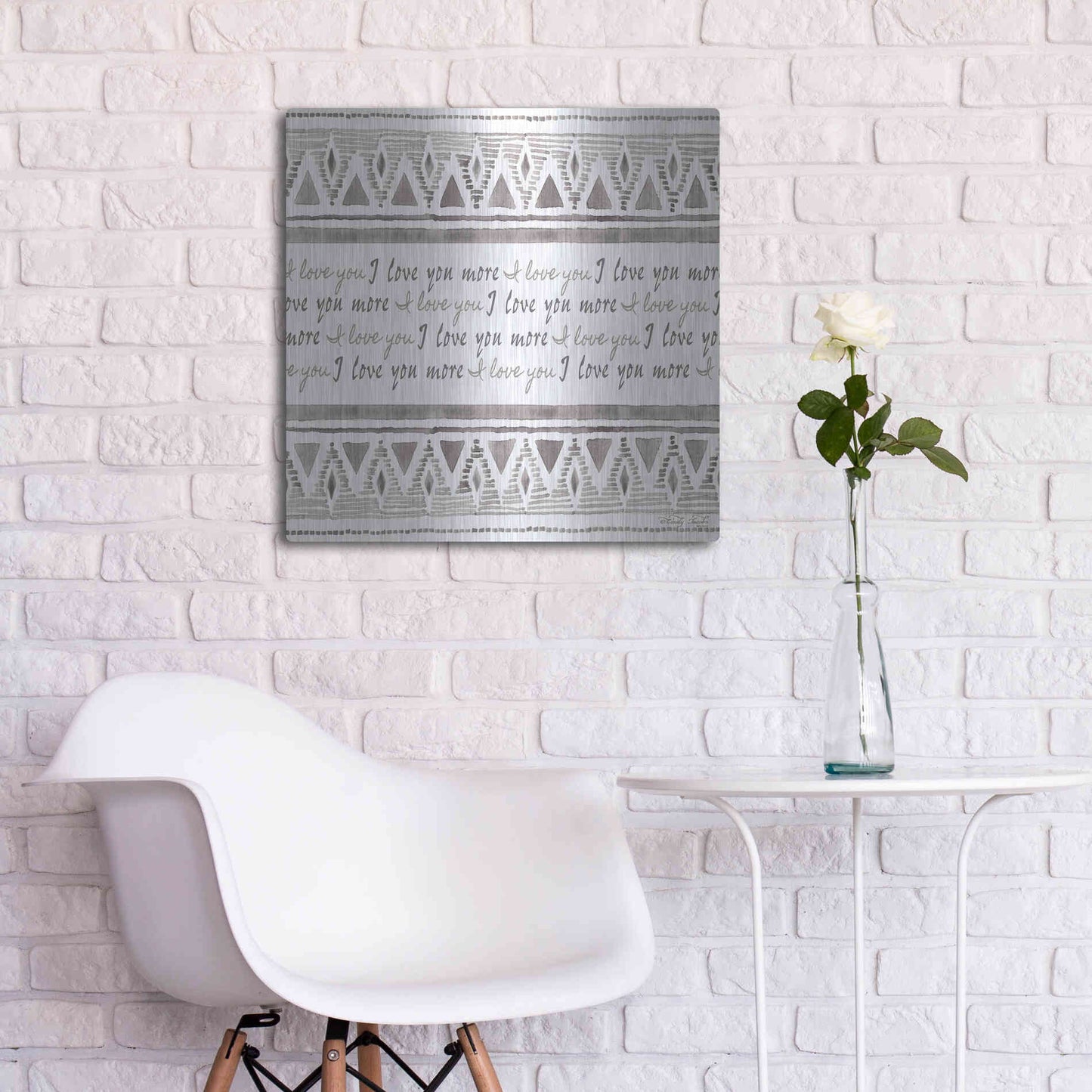 Luxe Metal Art 'I Love You More' by Cindy Jacobs, Metal Wall Art,24x24