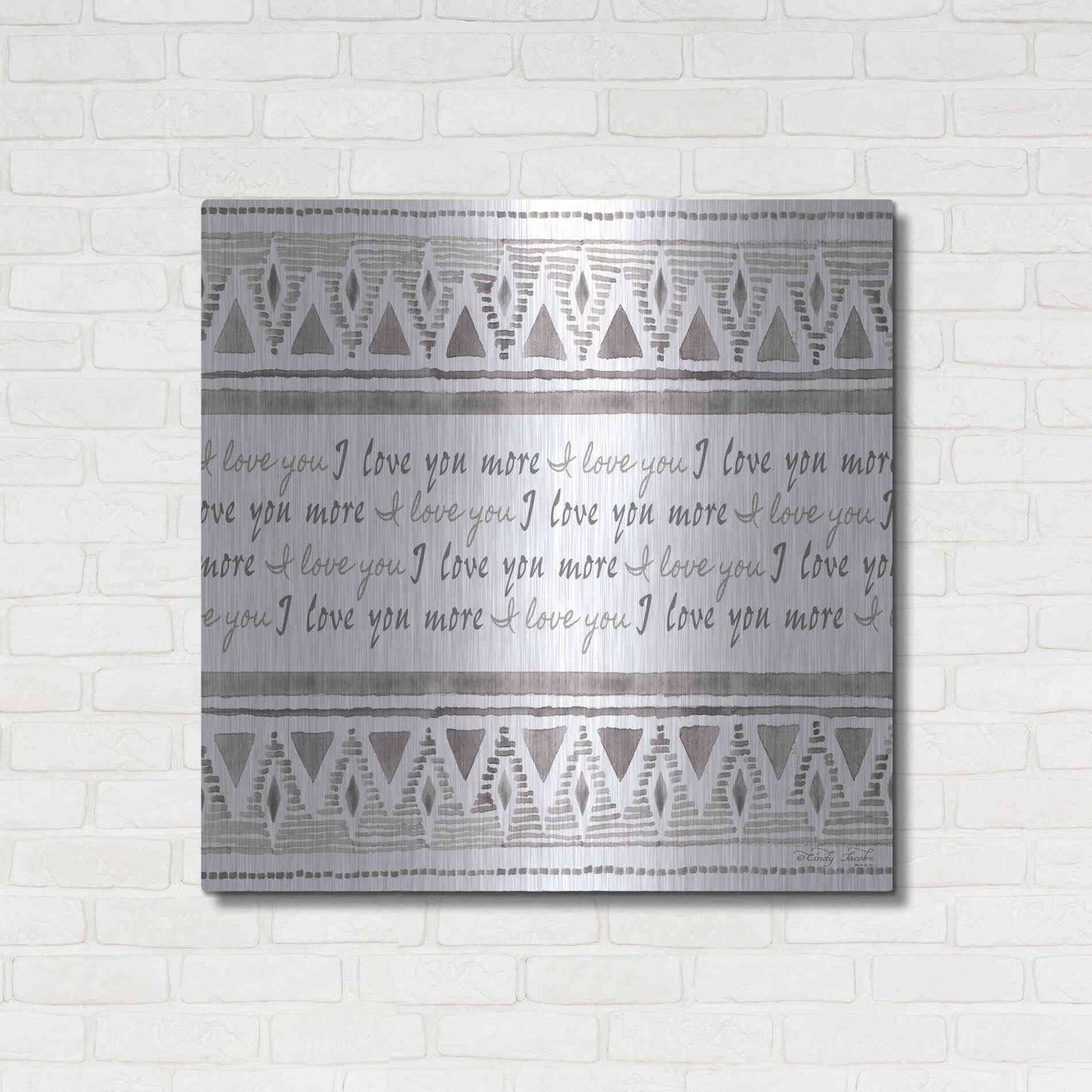 Luxe Metal Art 'I Love You More' by Cindy Jacobs, Metal Wall Art,36x36
