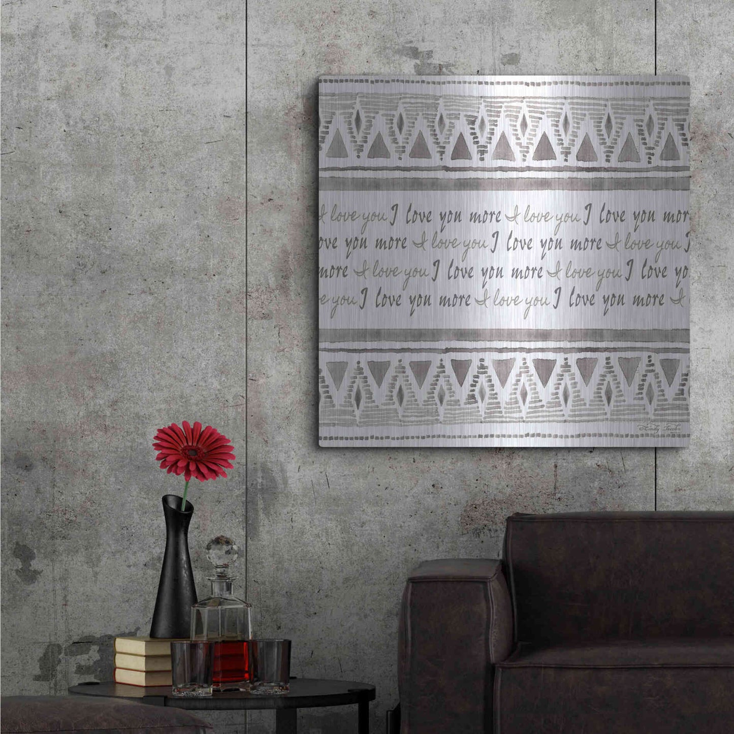 Luxe Metal Art 'I Love You More' by Cindy Jacobs, Metal Wall Art,36x36