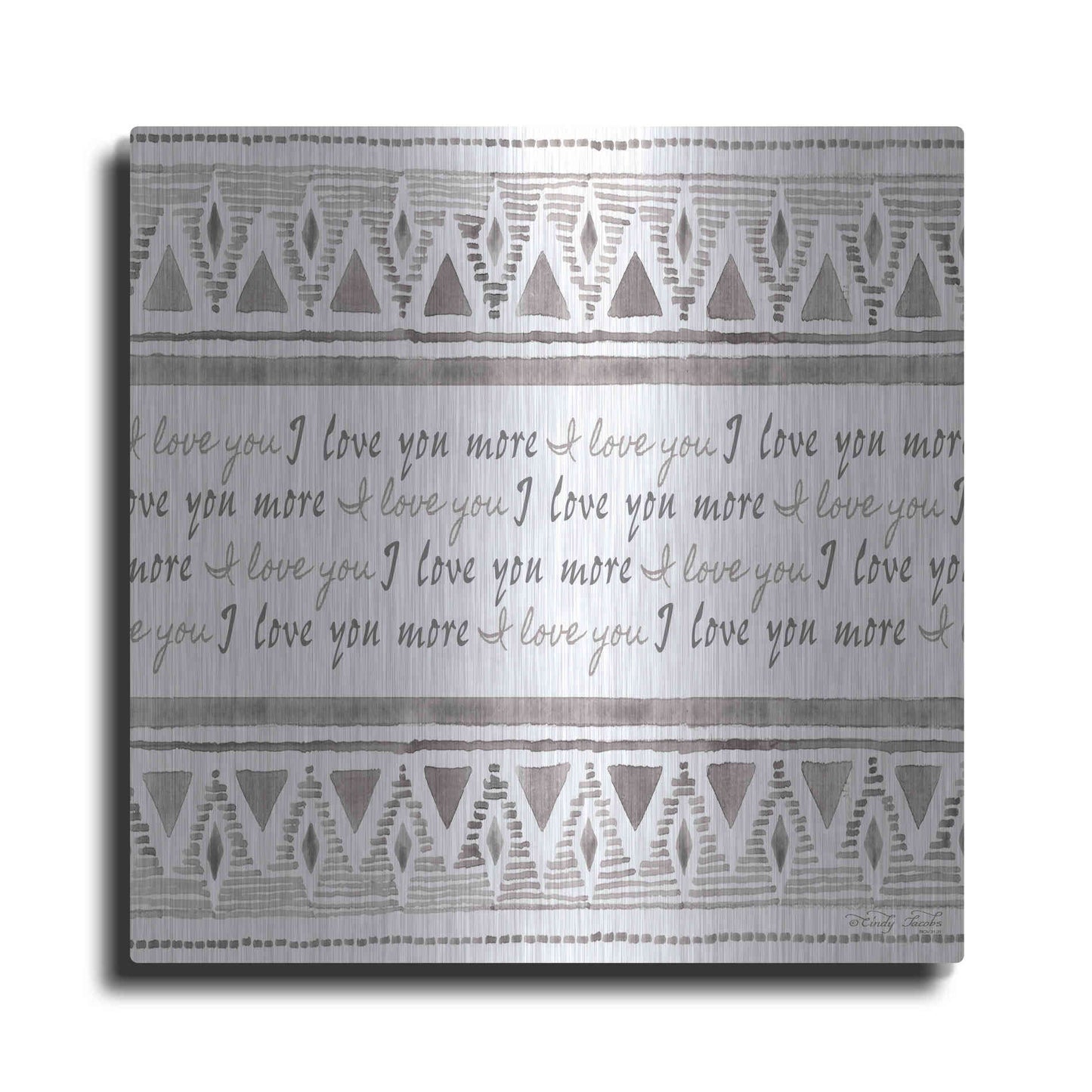 Luxe Metal Art 'I Love You More' by Cindy Jacobs, Metal Wall Art