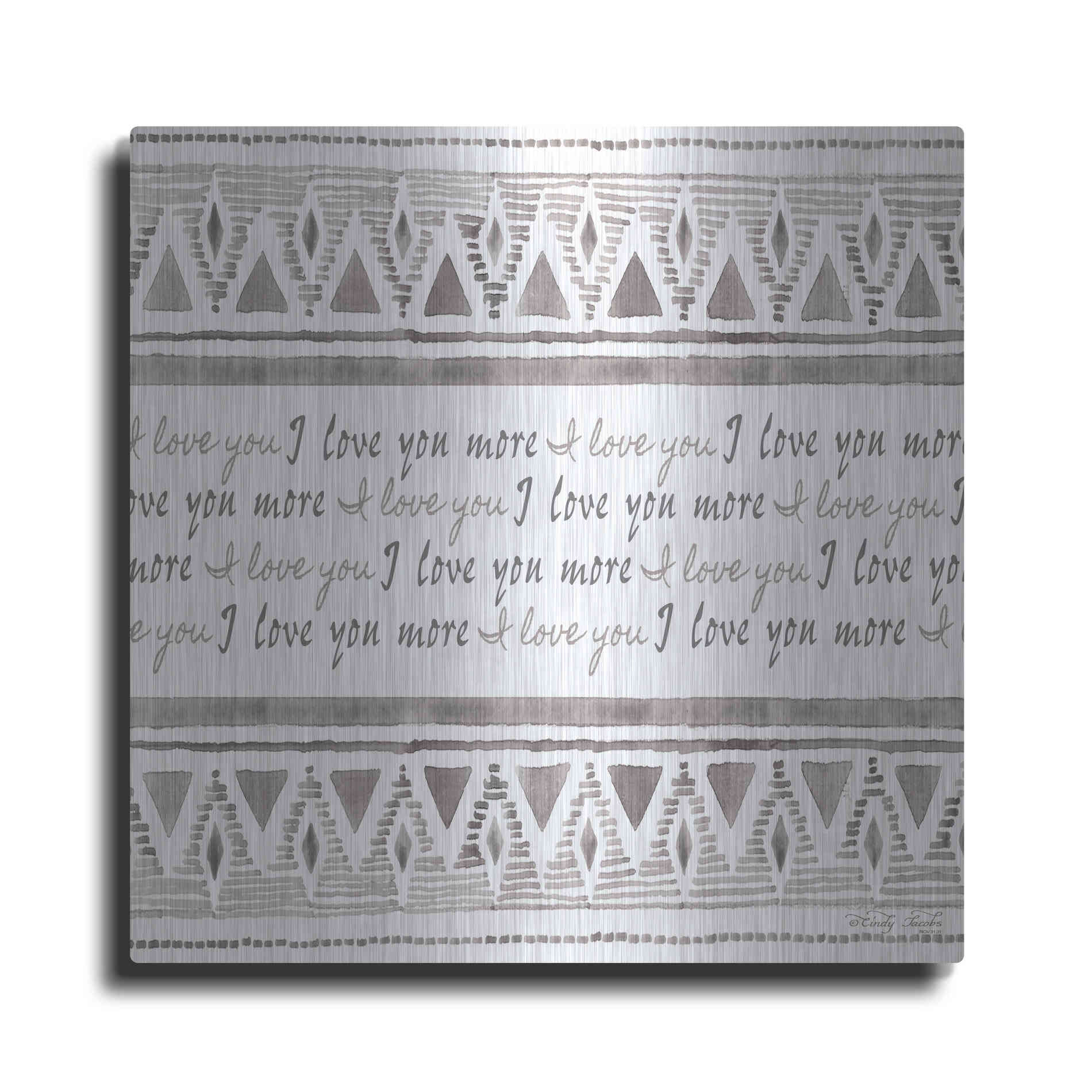 Luxe Metal Art 'I Love You More' by Cindy Jacobs, Metal Wall Art
