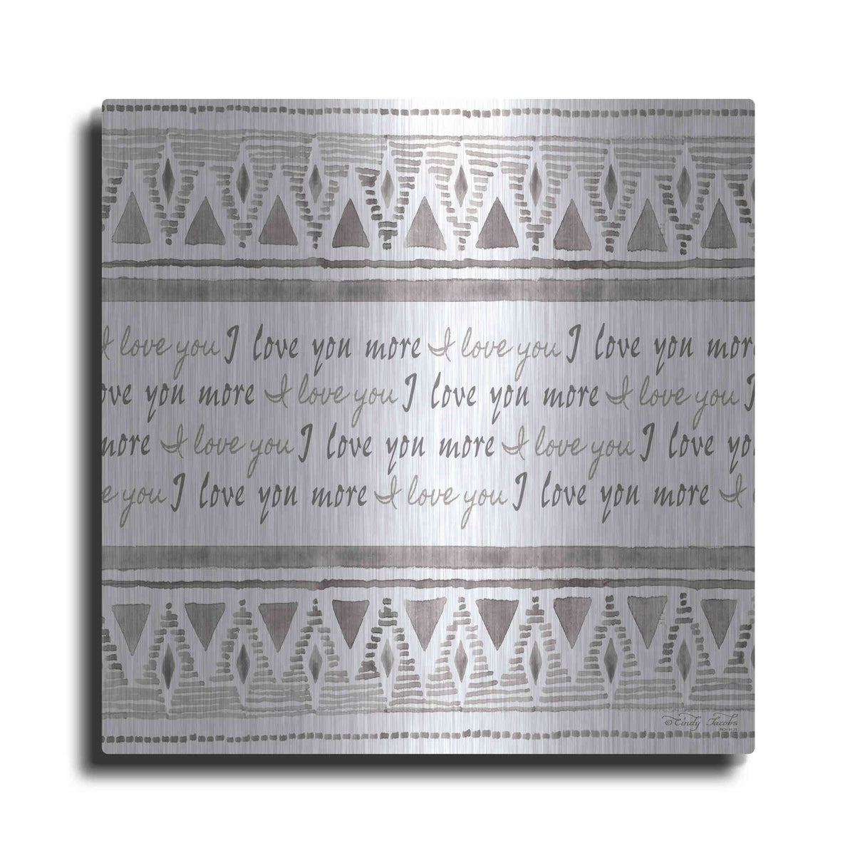 Luxe Metal Art 'I Love You More' by Cindy Jacobs, Metal Wall Art