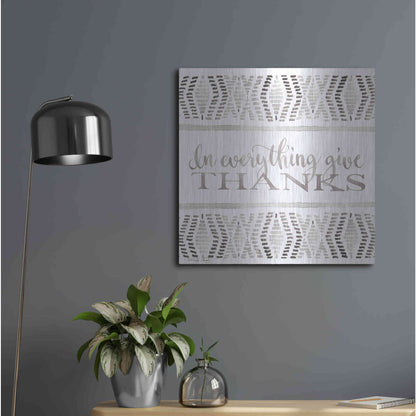 Luxe Metal Art 'In Everything Give Thanks' by Cindy Jacobs, Metal Wall Art,24x24