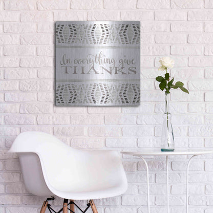 Luxe Metal Art 'In Everything Give Thanks' by Cindy Jacobs, Metal Wall Art,24x24