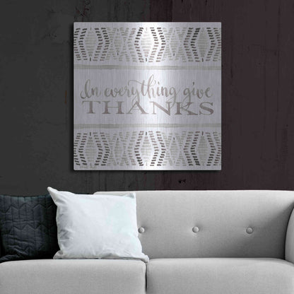 Luxe Metal Art 'In Everything Give Thanks' by Cindy Jacobs, Metal Wall Art,36x36