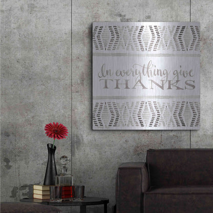 Luxe Metal Art 'In Everything Give Thanks' by Cindy Jacobs, Metal Wall Art,36x36
