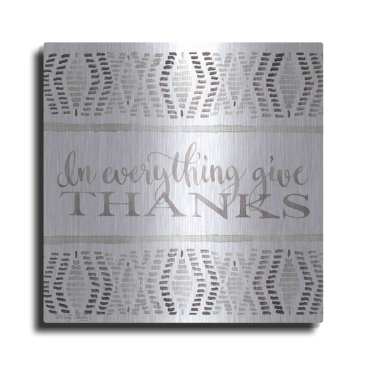 Luxe Metal Art 'In Everything Give Thanks' by Cindy Jacobs, Metal Wall Art