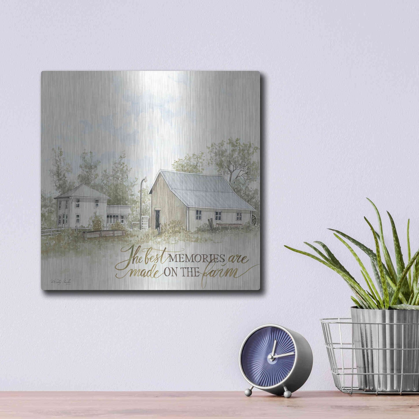 Luxe Metal Art 'The Best Memories' by Cindy Jacobs, Metal Wall Art,12x12