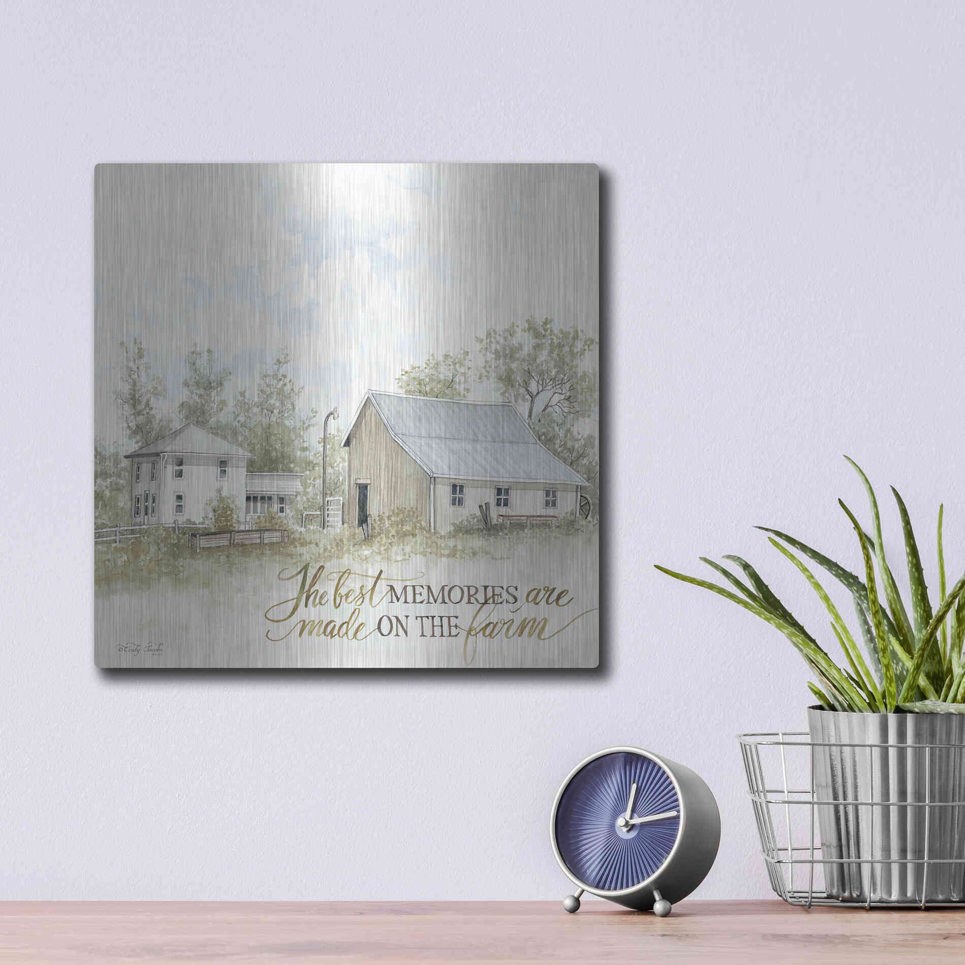 Luxe Metal Art 'The Best Memories' by Cindy Jacobs, Metal Wall Art,12x12