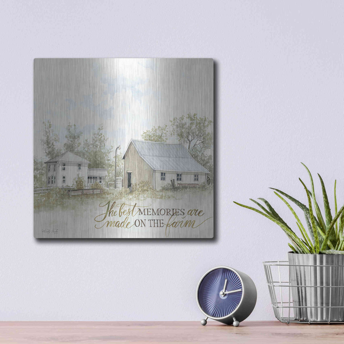 Luxe Metal Art 'The Best Memories' by Cindy Jacobs, Metal Wall Art,12x12
