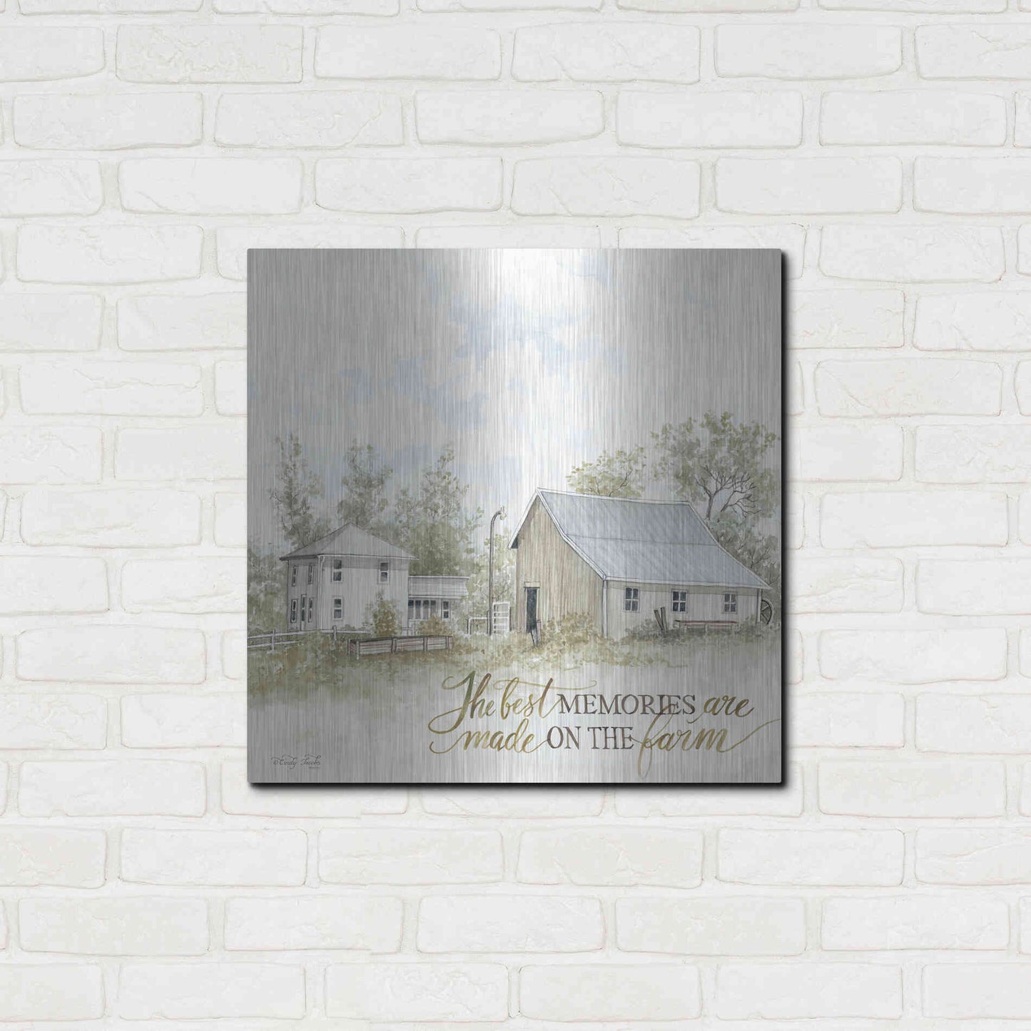 Luxe Metal Art 'The Best Memories' by Cindy Jacobs, Metal Wall Art,24x24