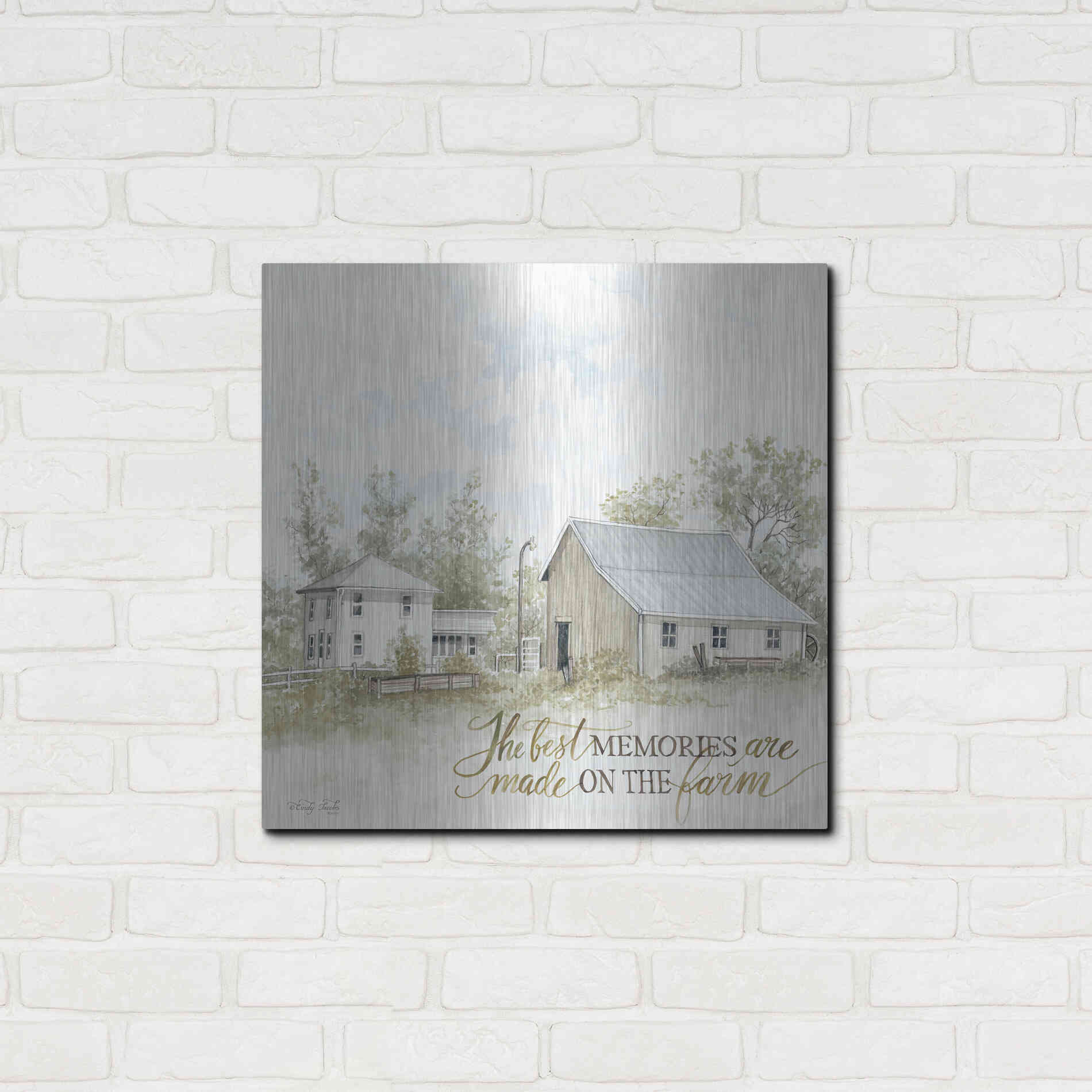 Luxe Metal Art 'The Best Memories' by Cindy Jacobs, Metal Wall Art,24x24