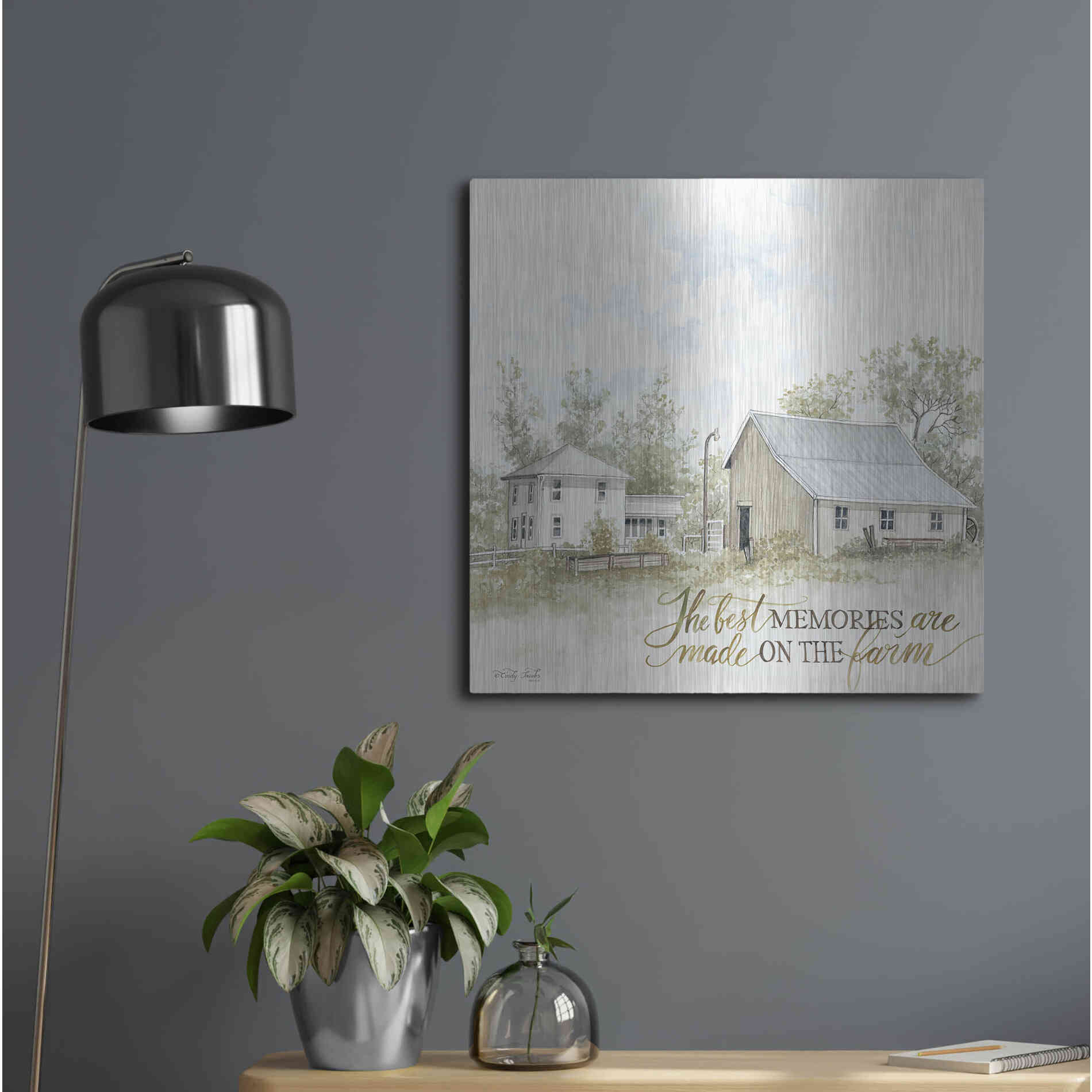 Luxe Metal Art 'The Best Memories' by Cindy Jacobs, Metal Wall Art,24x24