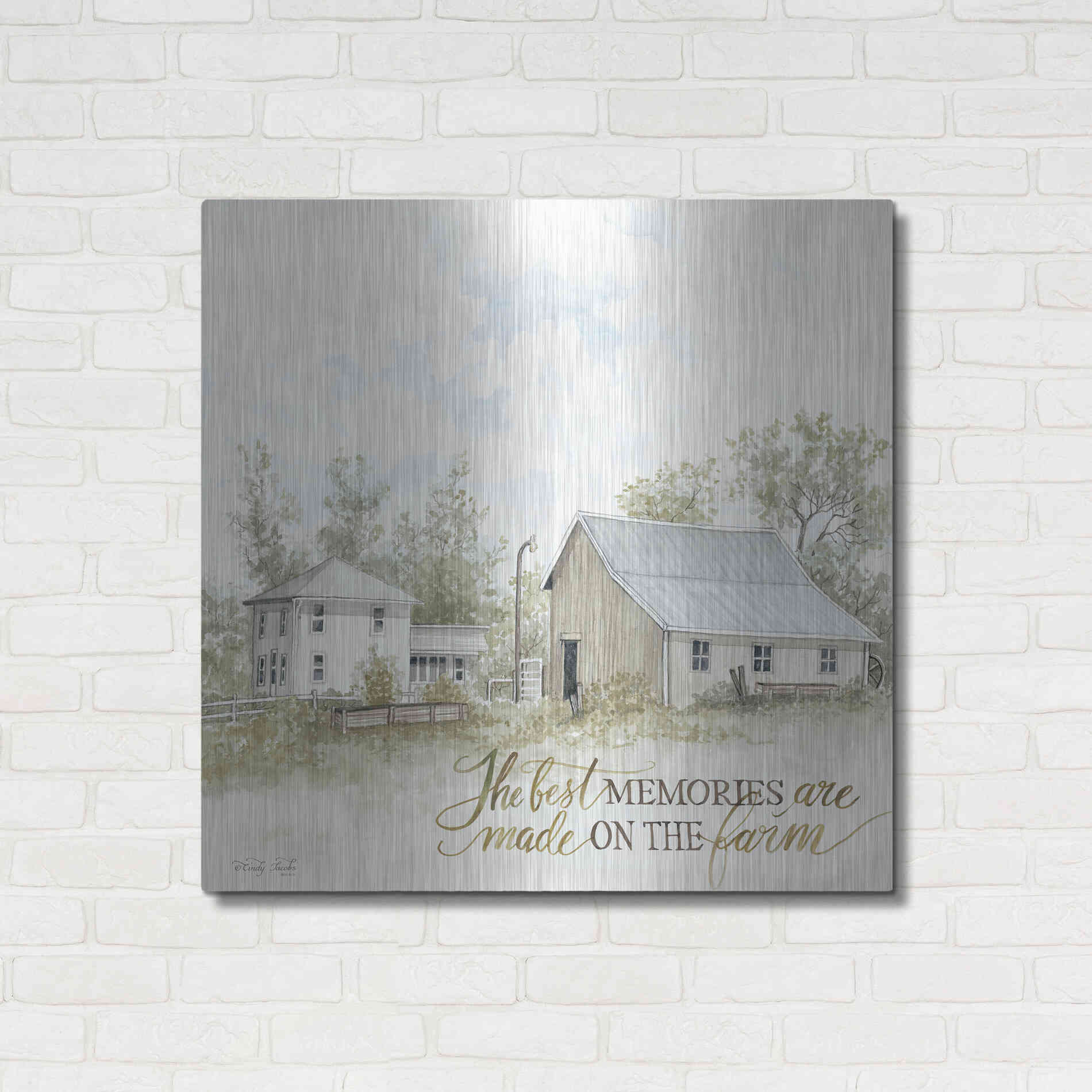 Luxe Metal Art 'The Best Memories' by Cindy Jacobs, Metal Wall Art,36x36