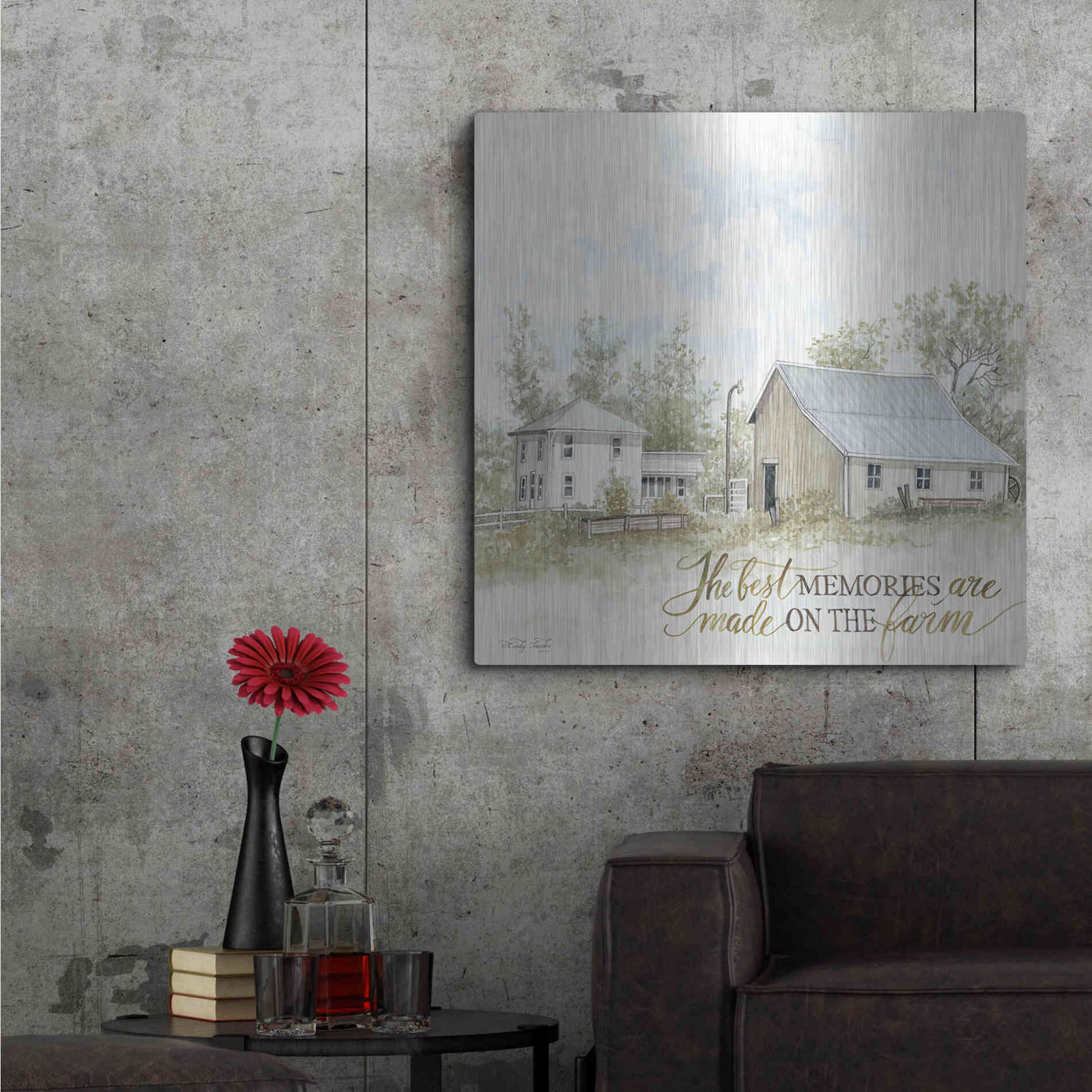 Luxe Metal Art 'The Best Memories' by Cindy Jacobs, Metal Wall Art,36x36