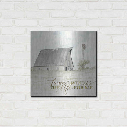 Luxe Metal Art 'Farm Living' by Cindy Jacobs, Metal Wall Art,24x24