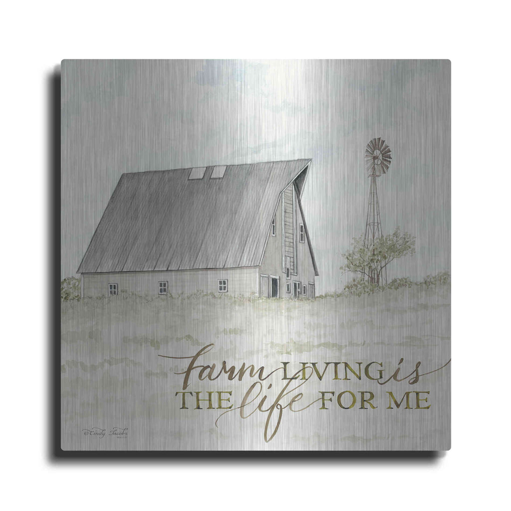 Luxe Metal Art 'Farm Living' by Cindy Jacobs, Metal Wall Art