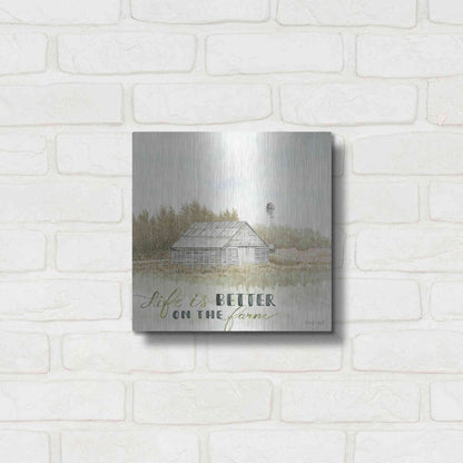 Luxe Metal Art 'Life is Better on the Farm' by Cindy Jacobs, Metal Wall Art,12x12