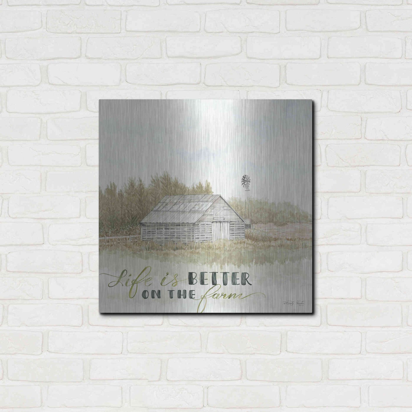 Luxe Metal Art 'Life is Better on the Farm' by Cindy Jacobs, Metal Wall Art,24x24