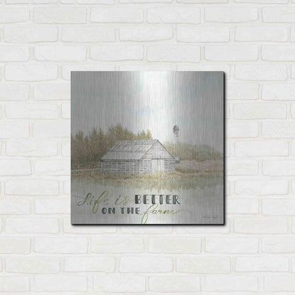 Luxe Metal Art 'Life is Better on the Farm' by Cindy Jacobs, Metal Wall Art,24x24