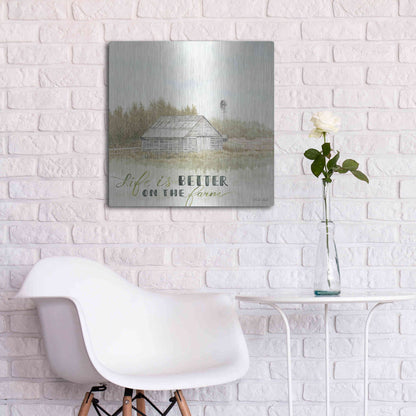 Luxe Metal Art 'Life is Better on the Farm' by Cindy Jacobs, Metal Wall Art,24x24