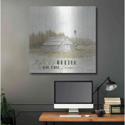 Luxe Metal Art 'Life is Better on the Farm' by Cindy Jacobs, Metal Wall Art,36x36