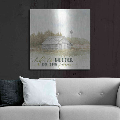 Luxe Metal Art 'Life is Better on the Farm' by Cindy Jacobs, Metal Wall Art,36x36
