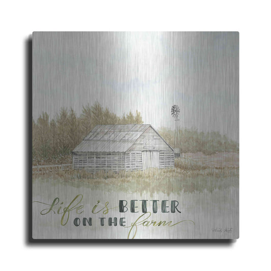Luxe Metal Art 'Life is Better on the Farm' by Cindy Jacobs, Metal Wall Art