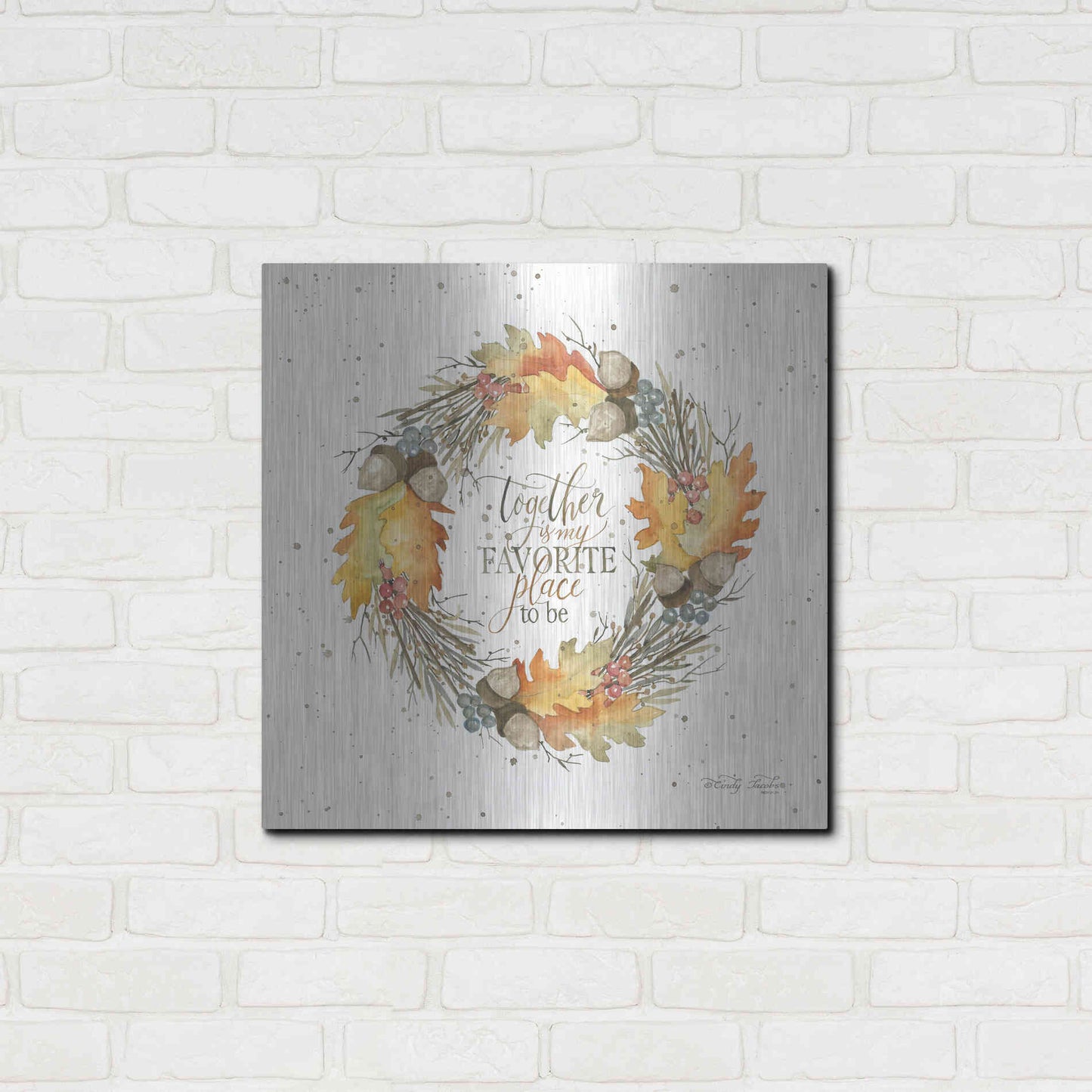 Luxe Metal Art 'Together Wreath' by Cindy Jacobs, Metal Wall Art,24x24