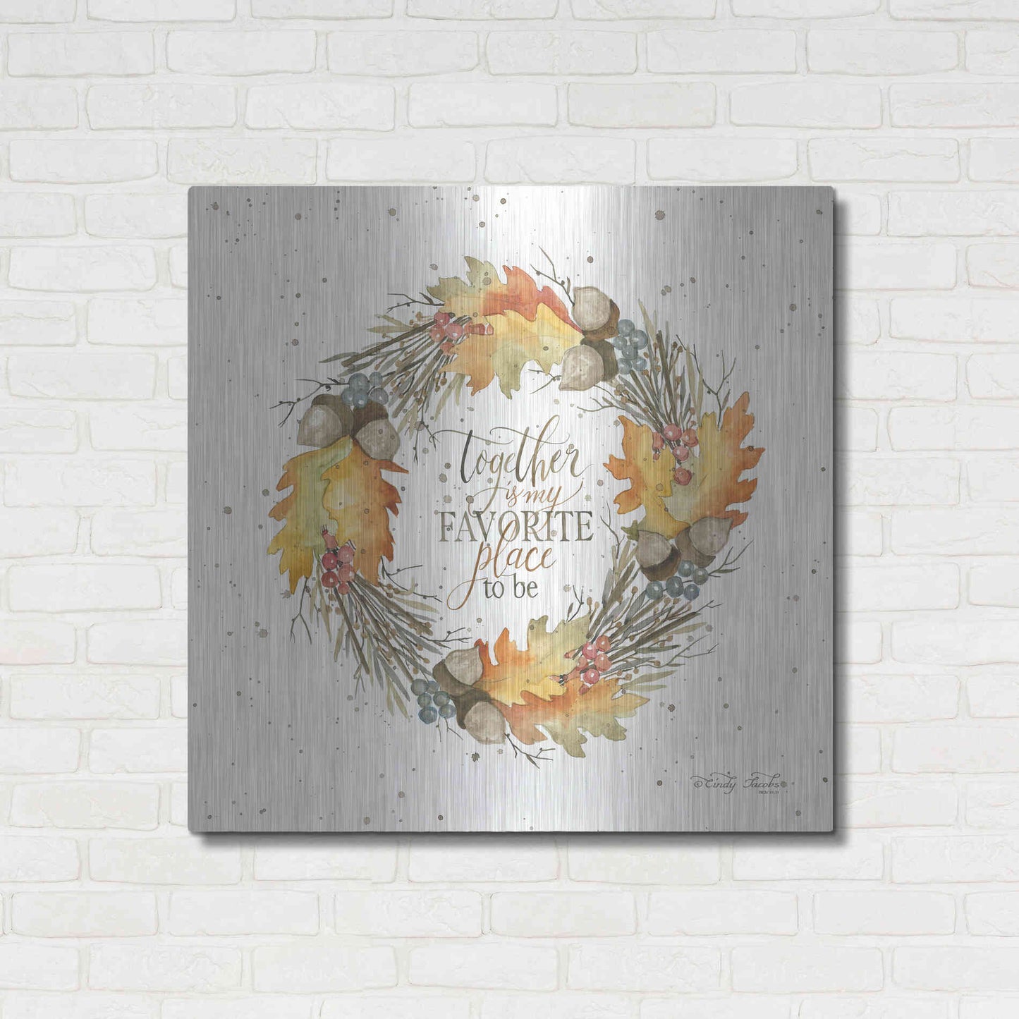 Luxe Metal Art 'Together Wreath' by Cindy Jacobs, Metal Wall Art,36x36