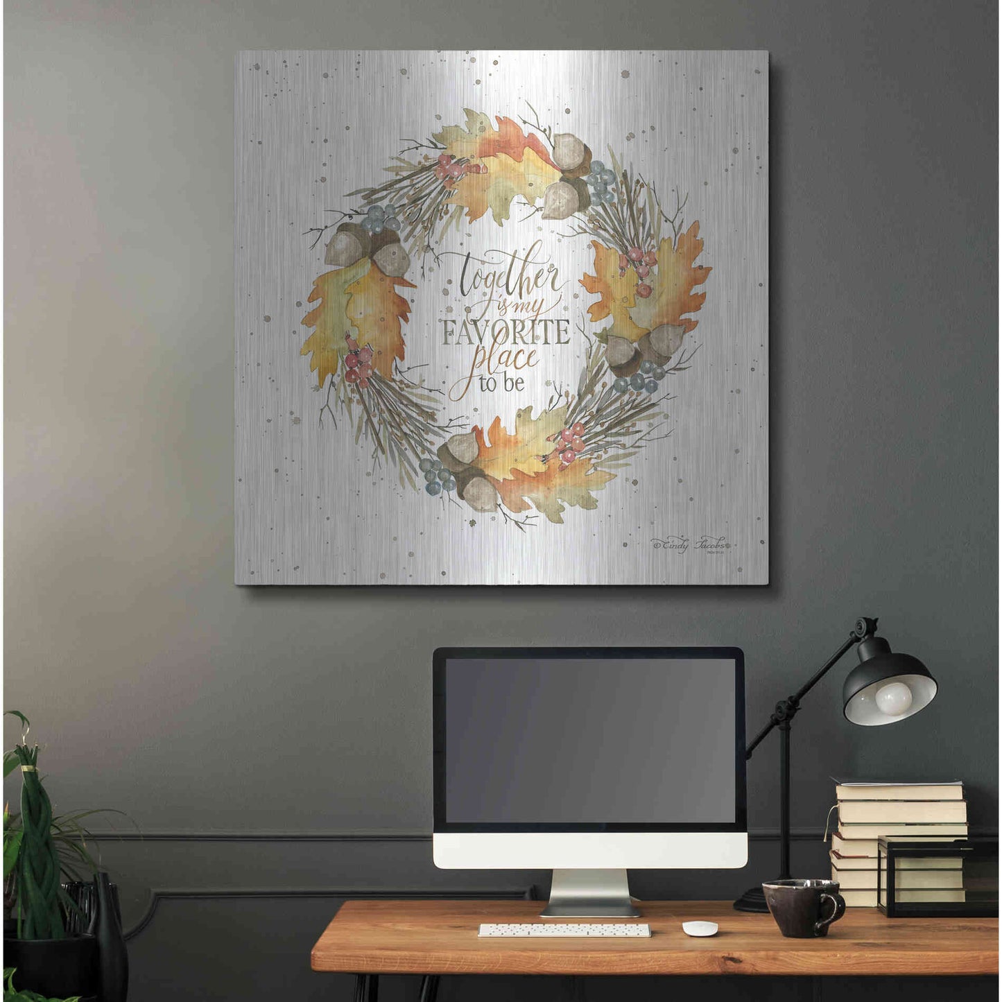 Luxe Metal Art 'Together Wreath' by Cindy Jacobs, Metal Wall Art,36x36