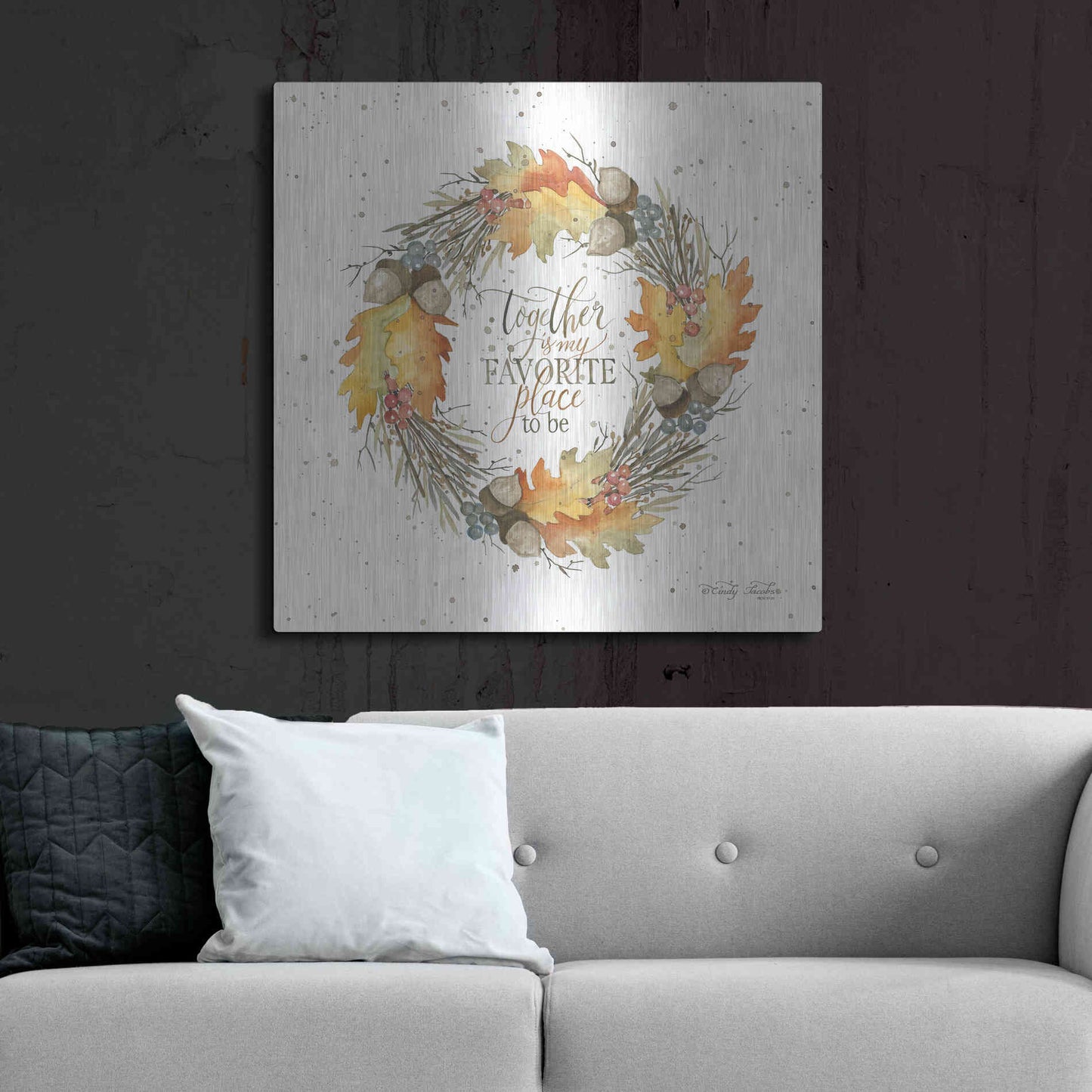 Luxe Metal Art 'Together Wreath' by Cindy Jacobs, Metal Wall Art,36x36