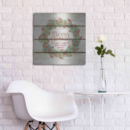 Luxe Metal Art 'Merry Christmas Candy Cane Wreath' by Cindy Jacobs, Metal Wall Art,24x24