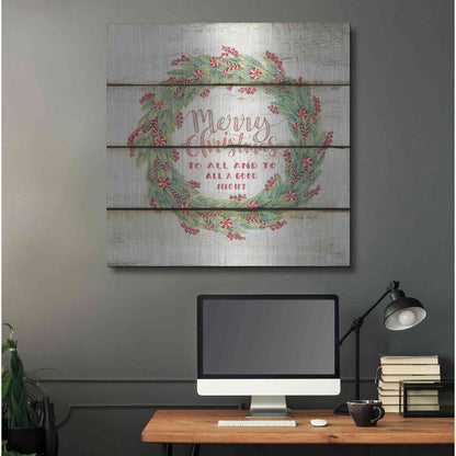 Luxe Metal Art 'Merry Christmas Candy Cane Wreath' by Cindy Jacobs, Metal Wall Art,36x36
