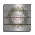 Luxe Metal Art 'Merry Christmas Candy Cane Wreath' by Cindy Jacobs, Metal Wall Art