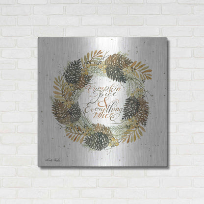 Luxe Metal Art 'Pumpkin Spice Wreath' by Cindy Jacobs, Metal Wall Art,36x36