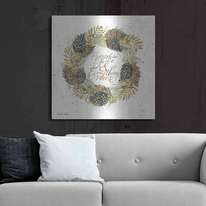 Luxe Metal Art 'Pumpkin Spice Wreath' by Cindy Jacobs, Metal Wall Art,36x36