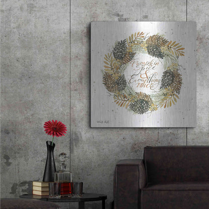 Luxe Metal Art 'Pumpkin Spice Wreath' by Cindy Jacobs, Metal Wall Art,36x36